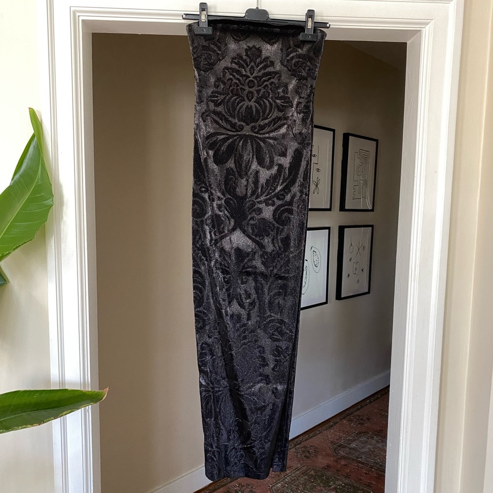 AREA NYC Black Metallic Jacquard Angel Tube Dress sz S